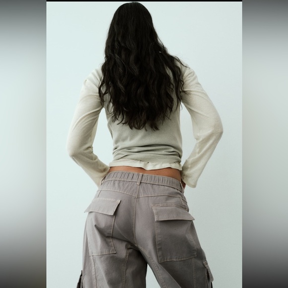 Zara Topstitch Cargo Pants - Picture 6 of 7